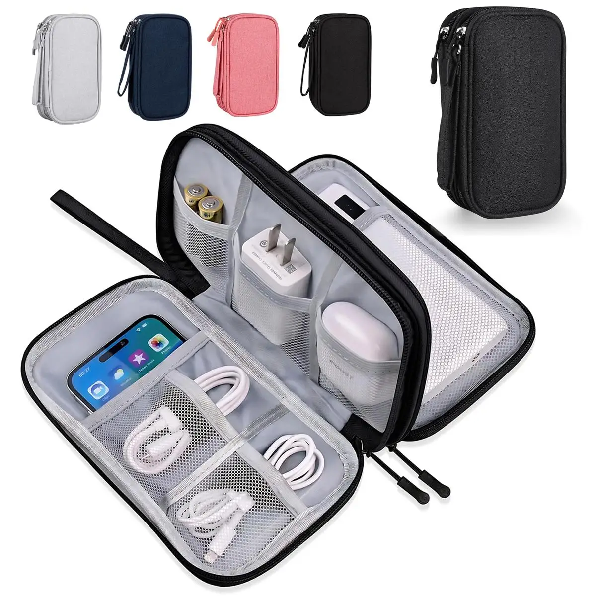 Tech Accessories Hard Case - Borsa Organizer da Viaggio Impermeabile per