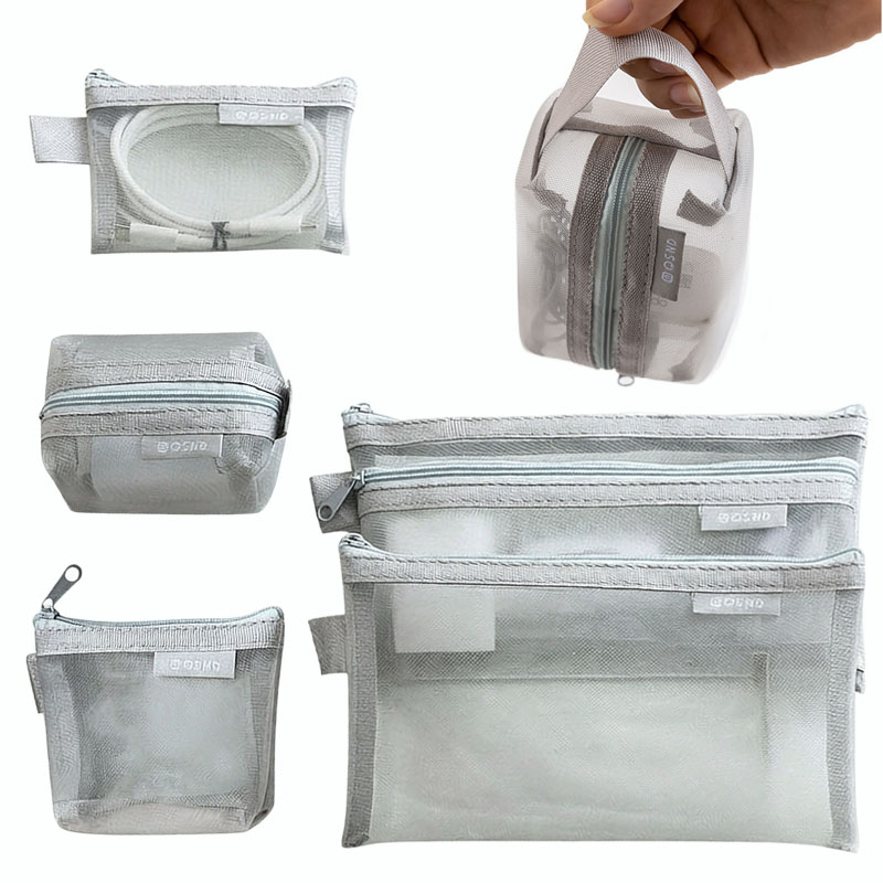Tech Accessories Organizer - Borse Organizer in Rete Grigia –